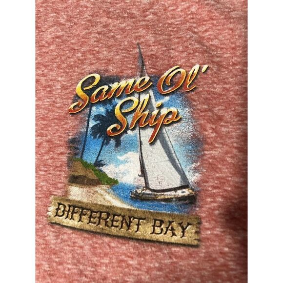 Summer Paradise Collection T-shirt Pink “Same Ol Ship Different Bay” Size XL - Picture 4 of 8